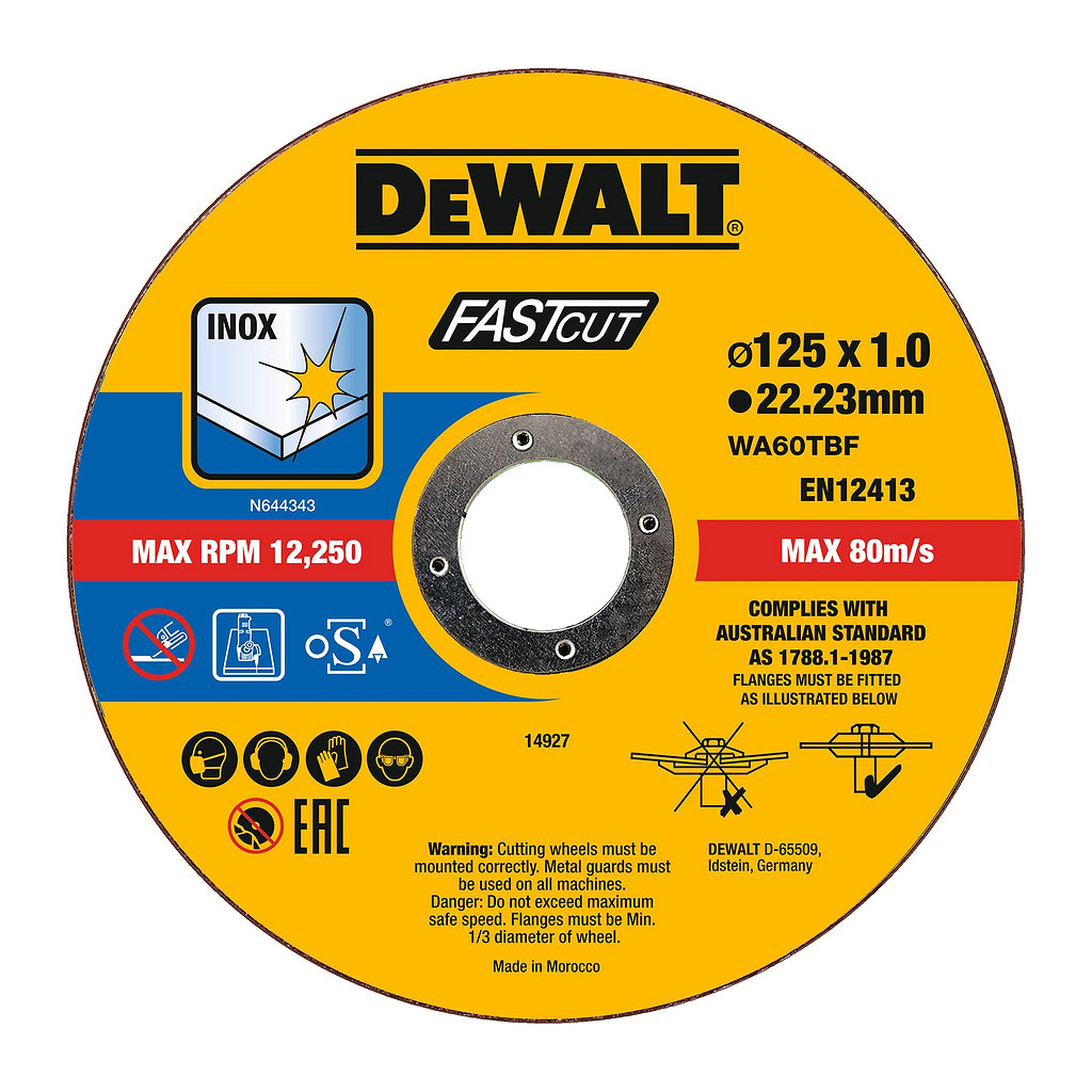 DeWalt DT20540 - Rezné kotúče na kov, 125mm, pre uhlové brúsky, 1mm, 100ks