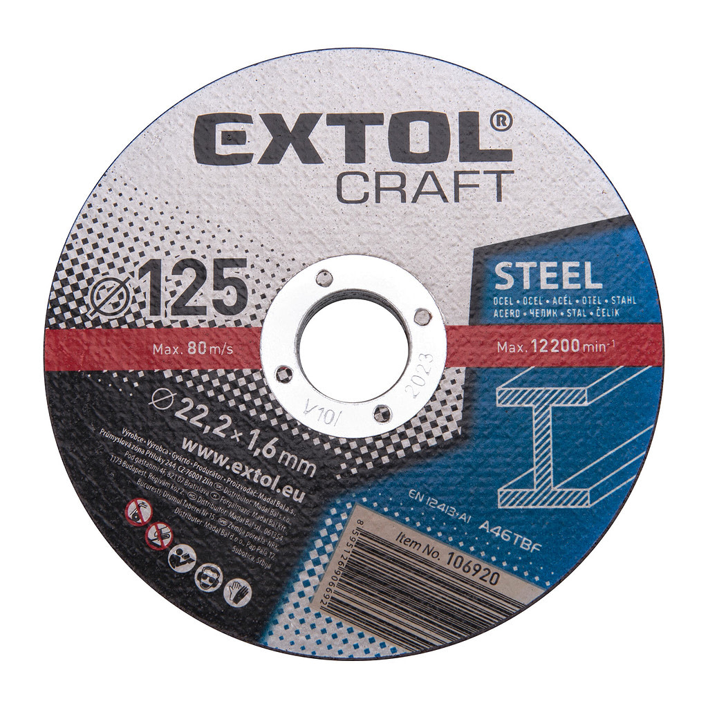 Extol Craft 106920 - Kotúč rezný na kov 5ks, 125x1,6mm