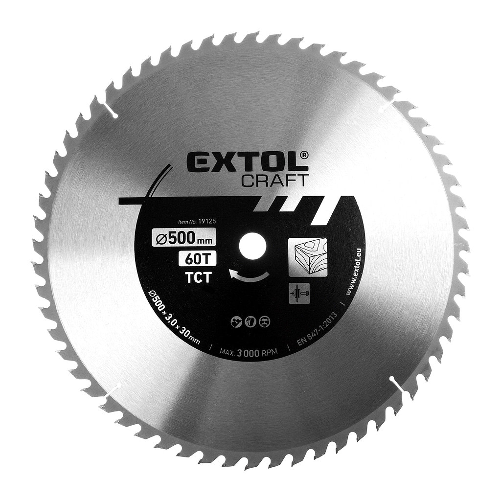 Extol Craft 19125 - Kotúč pílový s SK plátkami, 500x3,0x30mm, 60z