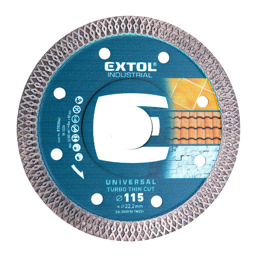 Extol Industrial 8703041 - Kotúč rezný diamantový Turbo Thin Cut, 115mm