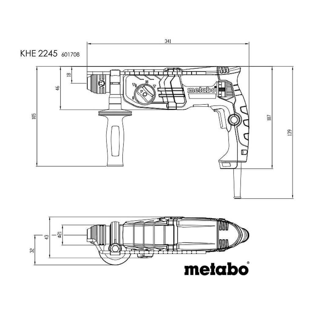 Metabo 601708500 - KHE 2245 - Kombinované kladivo, Kufor z umelej hmoty