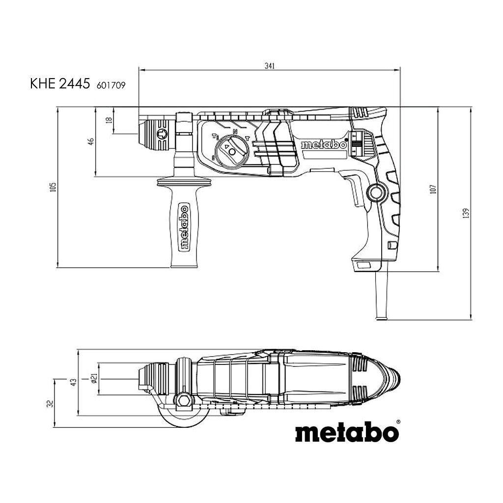 Metabo 601709500 - KHE 2445 - Kombinované kladivo, Kufor z umelej hmoty