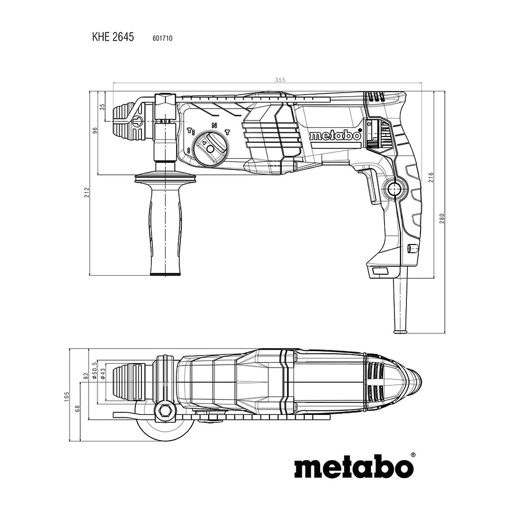 Metabo 601710500 - KHE 2645 - Kombinované kladivo, Kufor z umelej hmoty