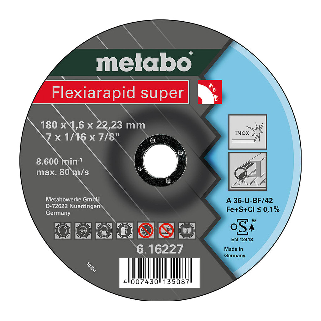 Metabo 616227000 - Flexiarapid super 180x1,6x22,23 Inox, TF 42