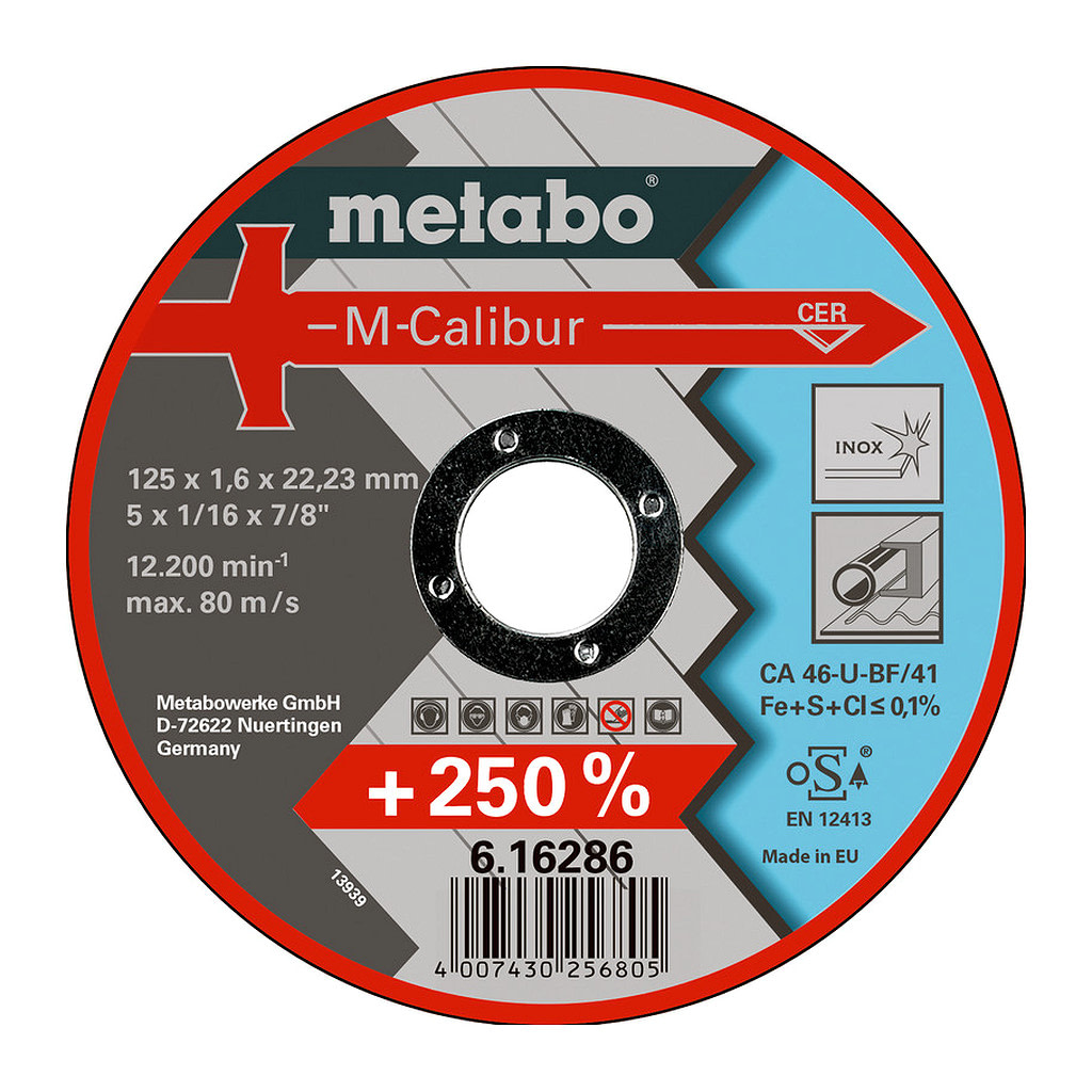 Metabo 616286000 - M-Calibur 125 x 1,6 x 22,23 Inox, TF 41