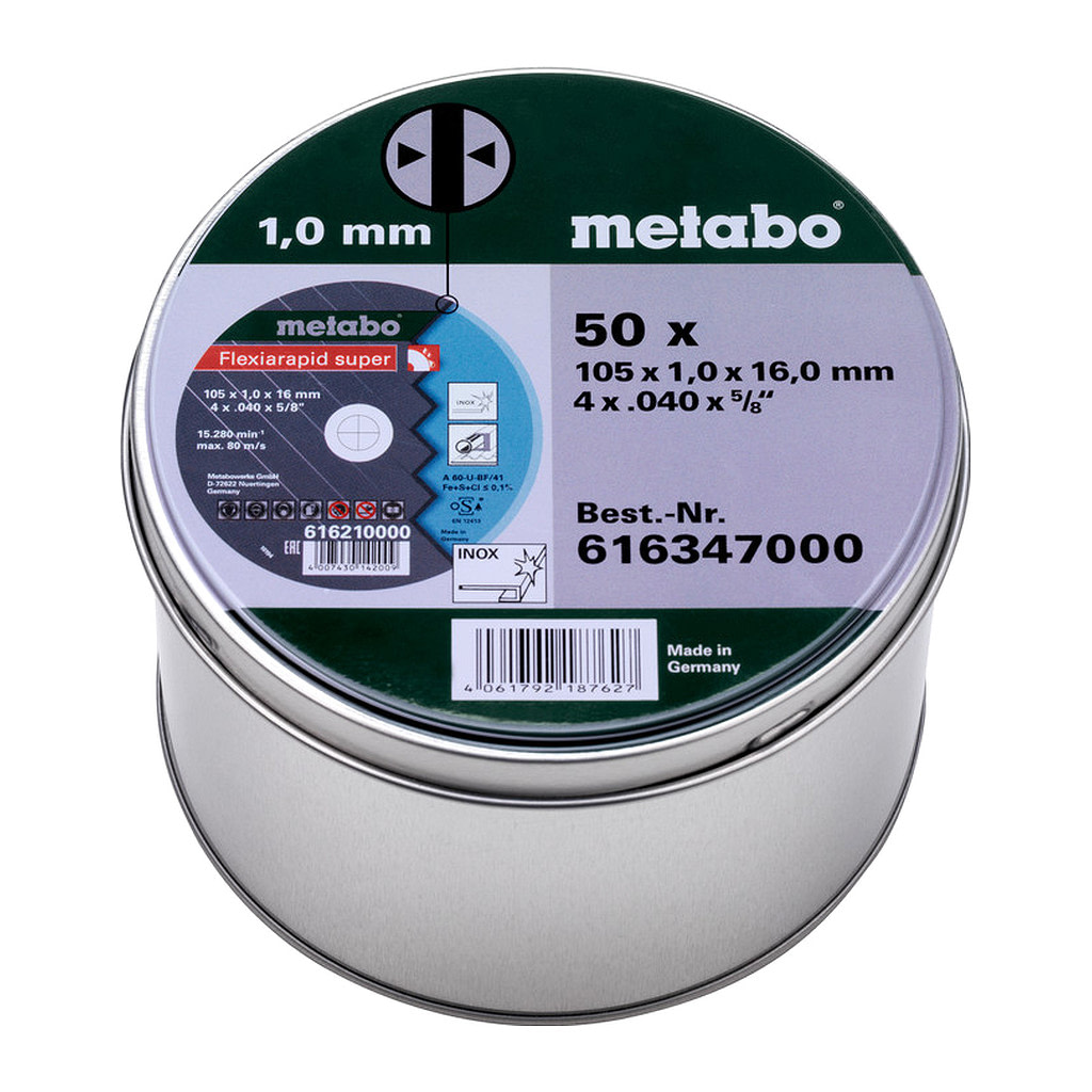 Metabo 616347000 - 50 Flexiarapid super 105x1,0x16,0 Inox, TF 41