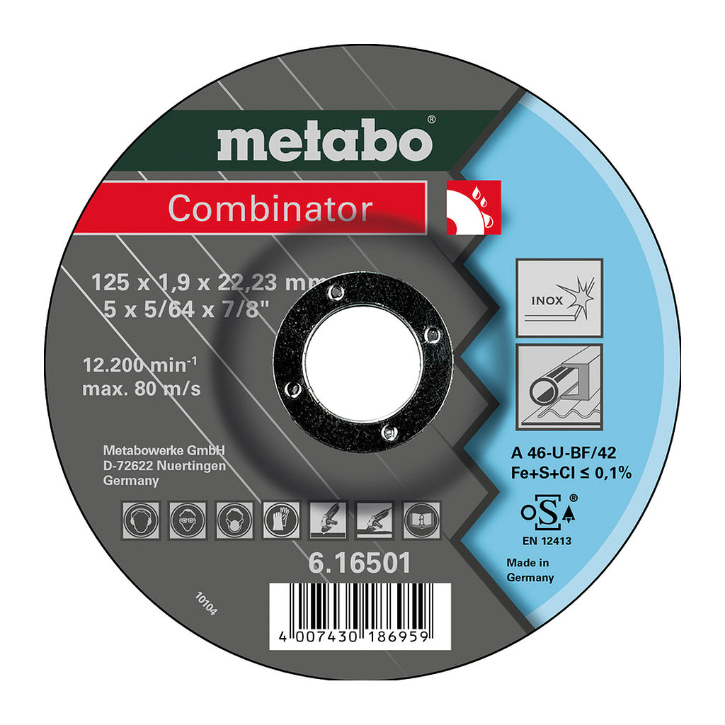 Metabo 616501000 - Combinator 125 x 1,9 x 22,23 Inox, TF 42