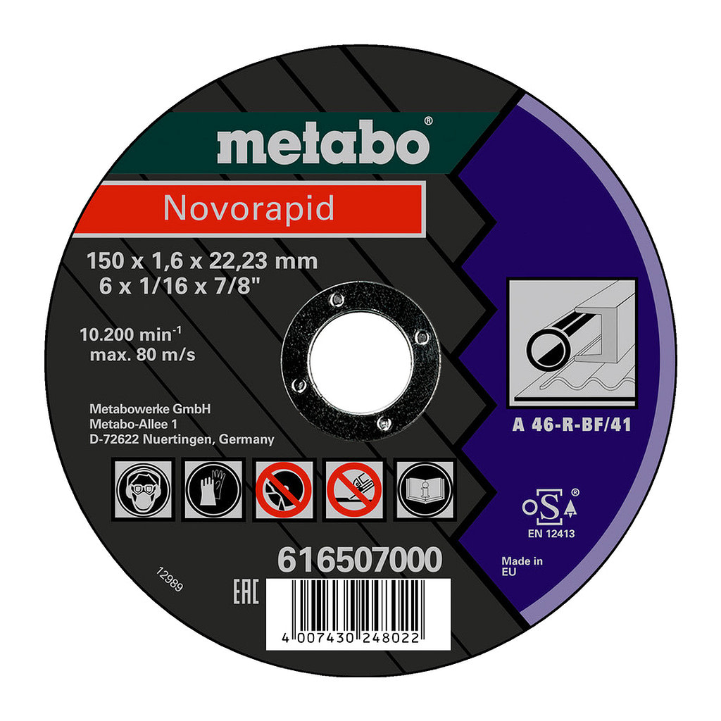 Metabo 616507000 - Novorapid 150 x 1,6 x 22,23 mm, oceľ, TF 41