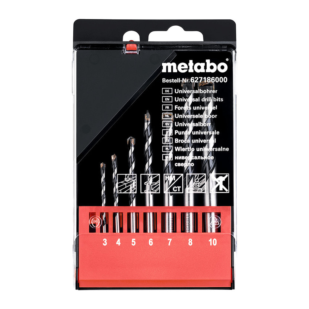 Metabo 627186000 - 7-dielna kazeta s univerzálnymi vrtákmi