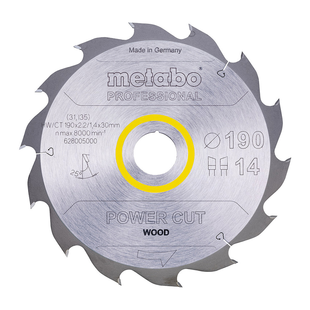 Metabo 628005000 - Pílový list „power cut wood - professional“, 190x30, Z14 WZ 25°