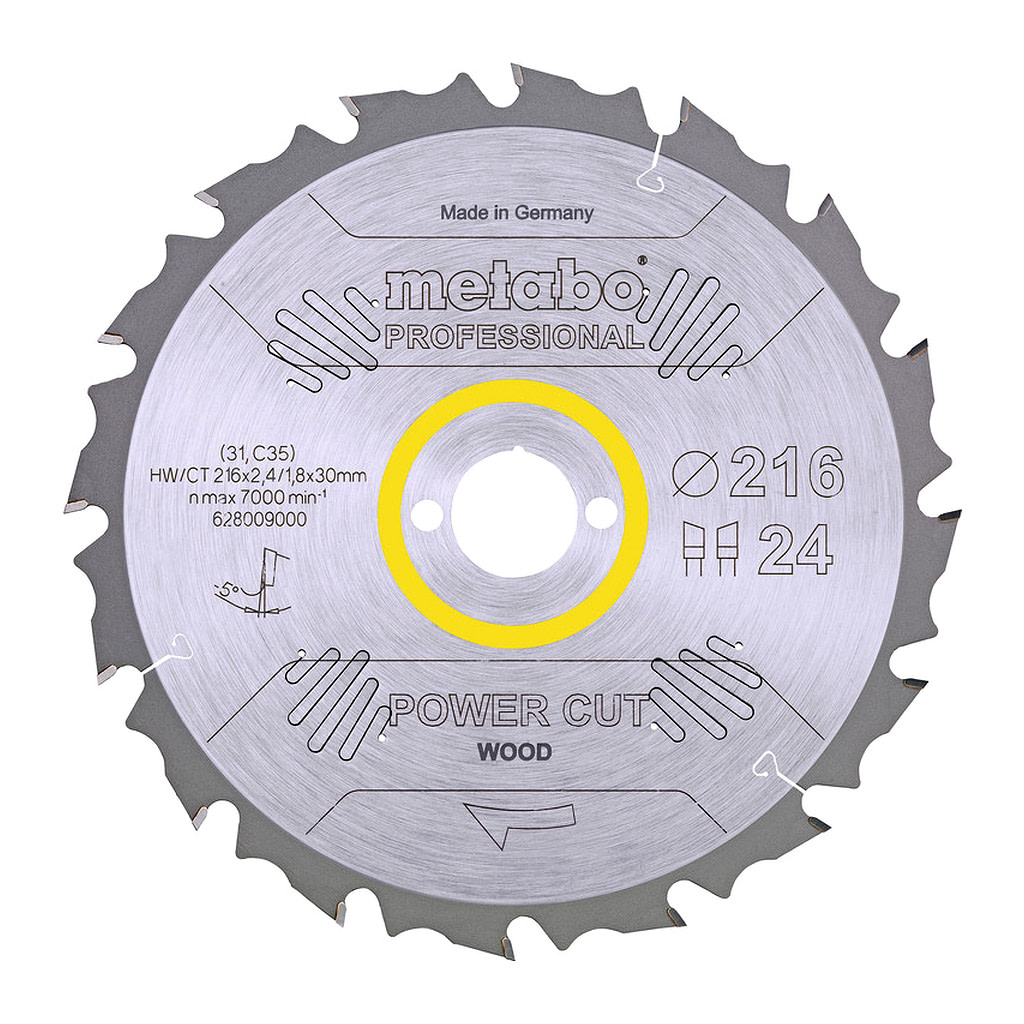 Metabo 628009000 - Pílový list „power cut wood - professional“, 216x30, Z24 WZ 5° neg.