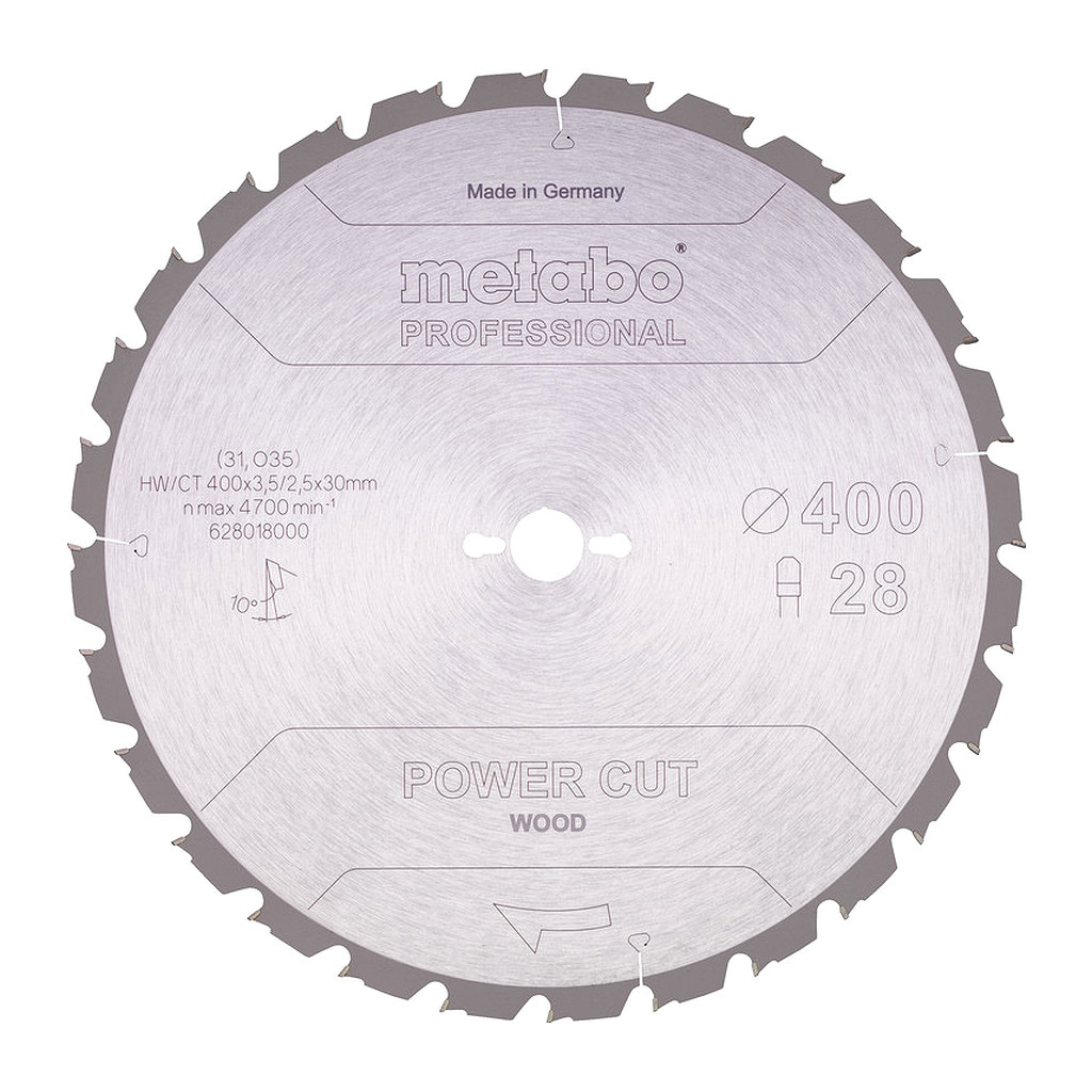 Metabo 628018000 - Pílový kotúč „ power cut wood – professional“, 400x30 Z28 TZ 10°