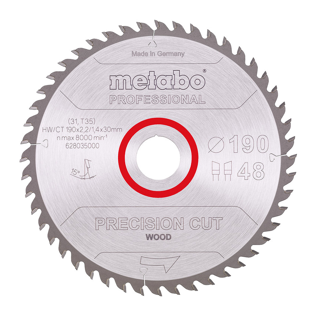 Metabo 628035000 - Pílový list „precision cut wood - professional“, 190x30, Z48 WZ 15°