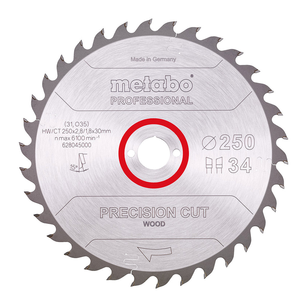 Metabo 628045000 - Pílový list „precision cut wood - professional“, 250x30, Z34 WZ 15°