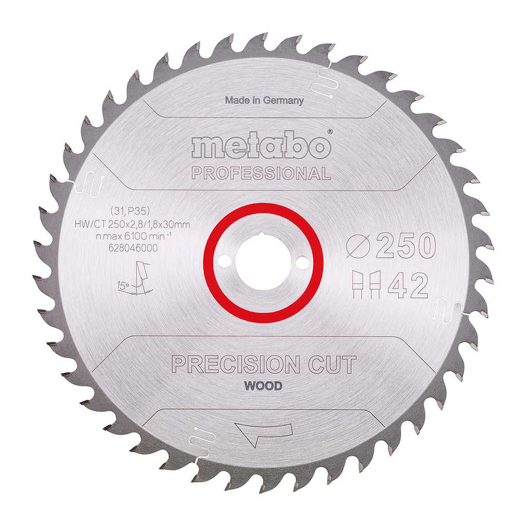 Metabo 628046000 - Pílový list „precision cut wood - professional“, 250x30, Z42 WZ 15°