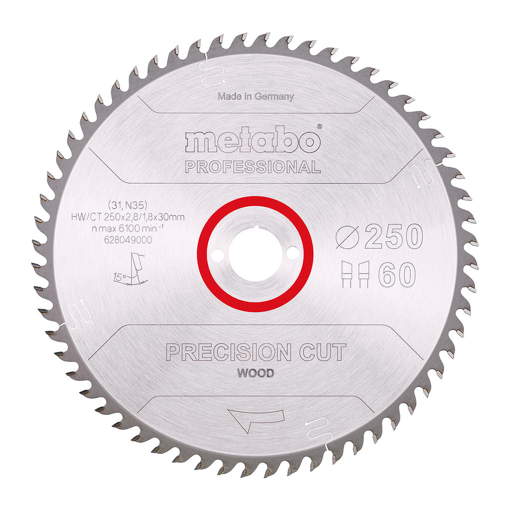 Metabo 628049000 - Pílový list „precision cut wood - professional“, 250x30, Z60 WZ 15°