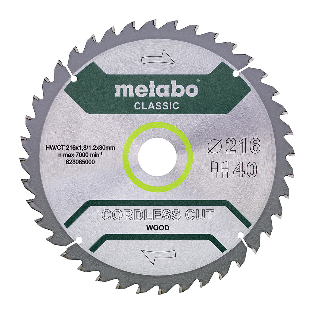 Metabo 628065000 - Pílový list „cordless cut wood - classic“, 216x30 Z40 WZ 5°