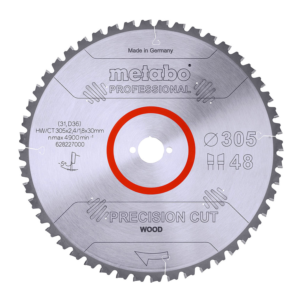 Metabo 628227000 - Pílový list „precision cut wood - professional“, 305x30, Z48 WZ 5° neg.