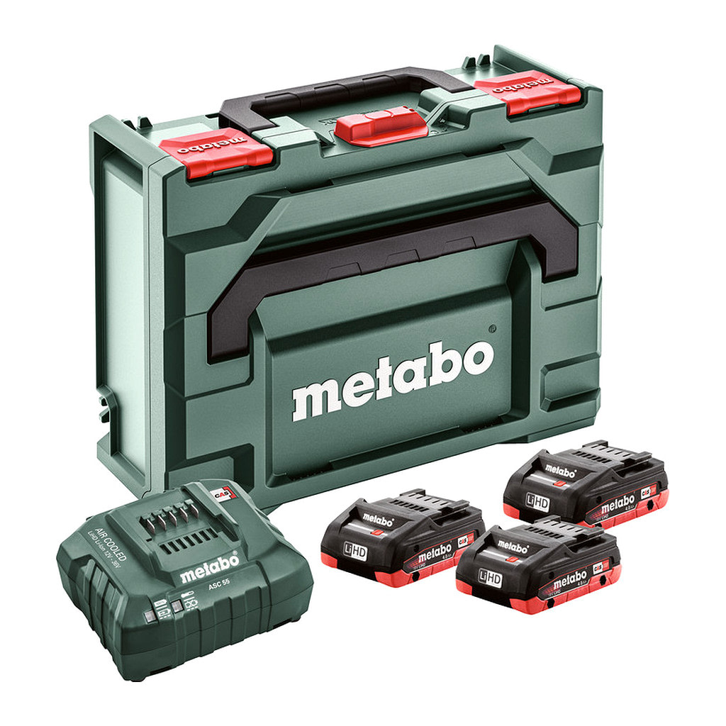 Metabo 685133000 - Základná súprava 3 x LiHD 4,0 Ah + metaBOX 145
