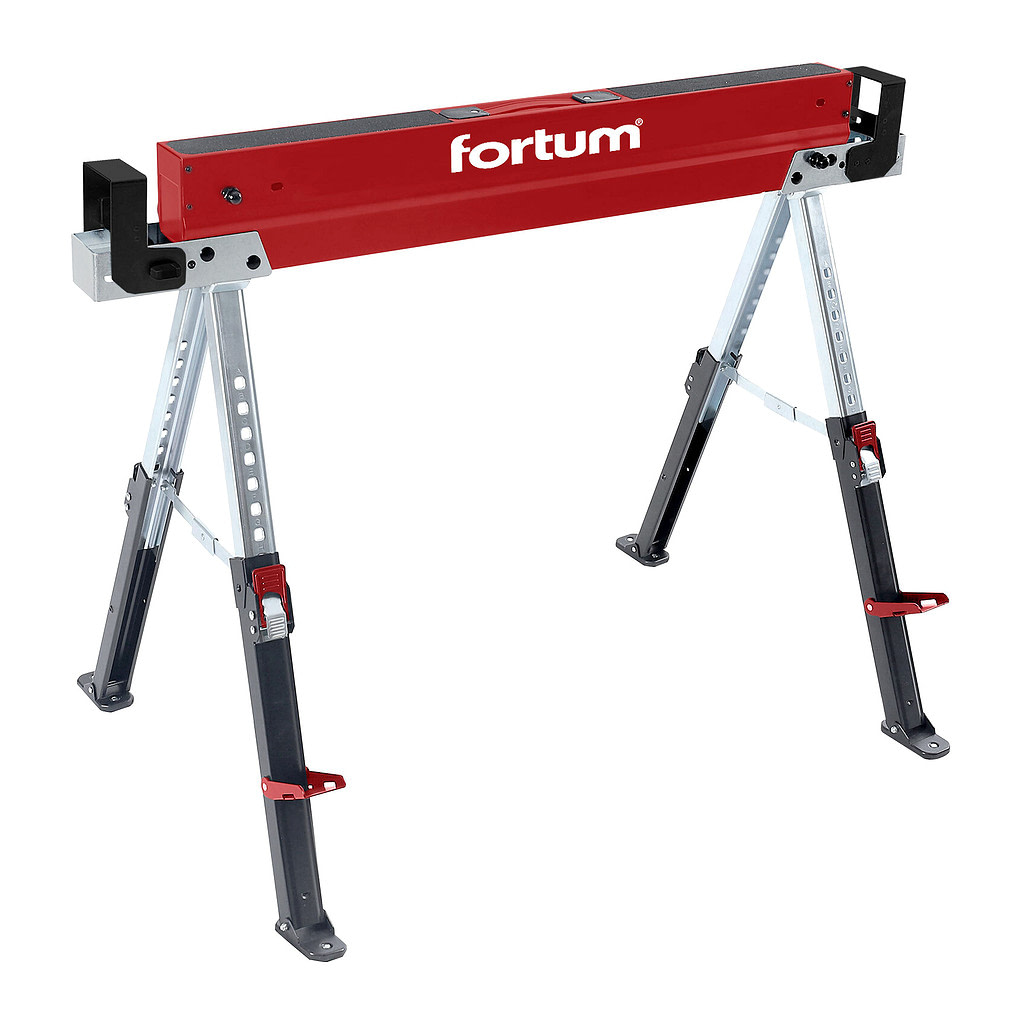 Fortum 4759999 - Podstavec pracovný skladací, kovový, 590kg, nastaviteľná výška 61,5-82cm