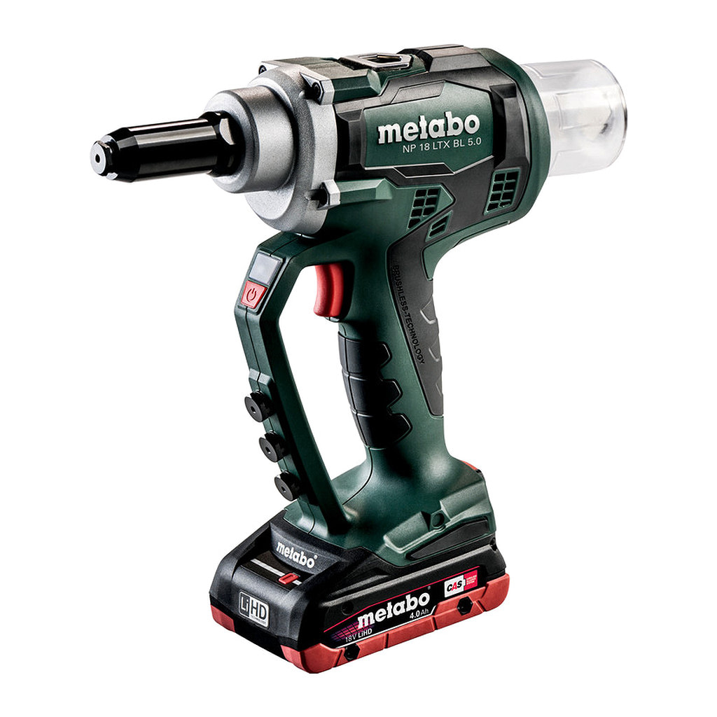 Metabo 619002800 - NP 18 LTX BL 5.0 - AKU nitovacia pištoľ, 18V 2x4Ah LiHD, Nabíjačka ASC 55, metaBOX 145 L