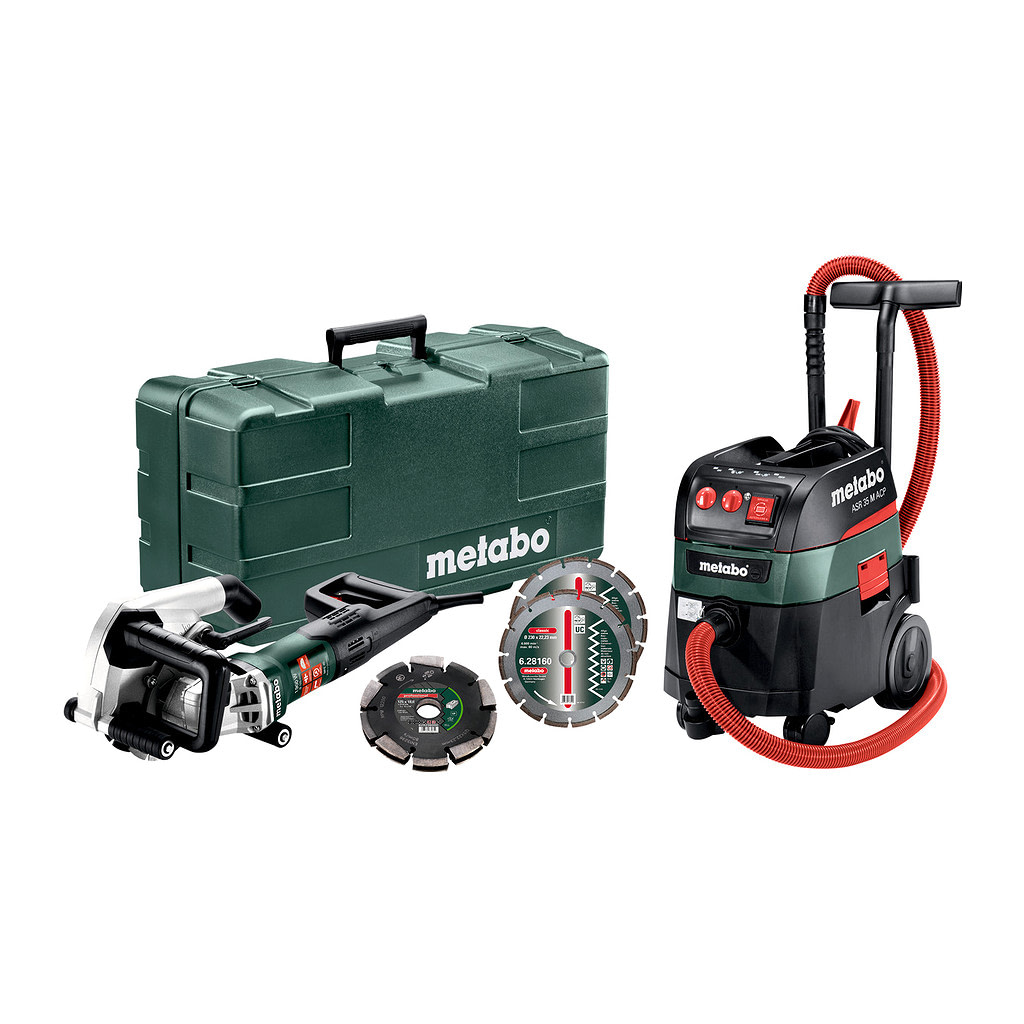 Metabo 691059000 - MFE 40 + ASR 35 M ACP Set - Sieťový stroj v súprave, Kufor z umelej hmoty, s 20 mm diamantovým frézovacím kotúčom 2 UP a 2 diamantovými reznými kotúčami Classic UC