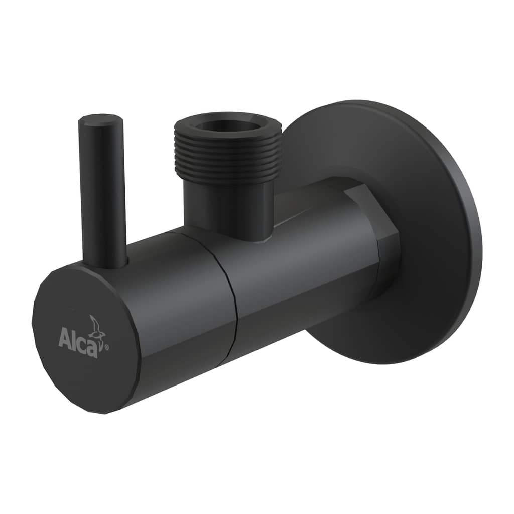 AlcaPlast ARV003-BLACK – Ventil rohový s filtrom 1/2″×1/2″, čierna-mat