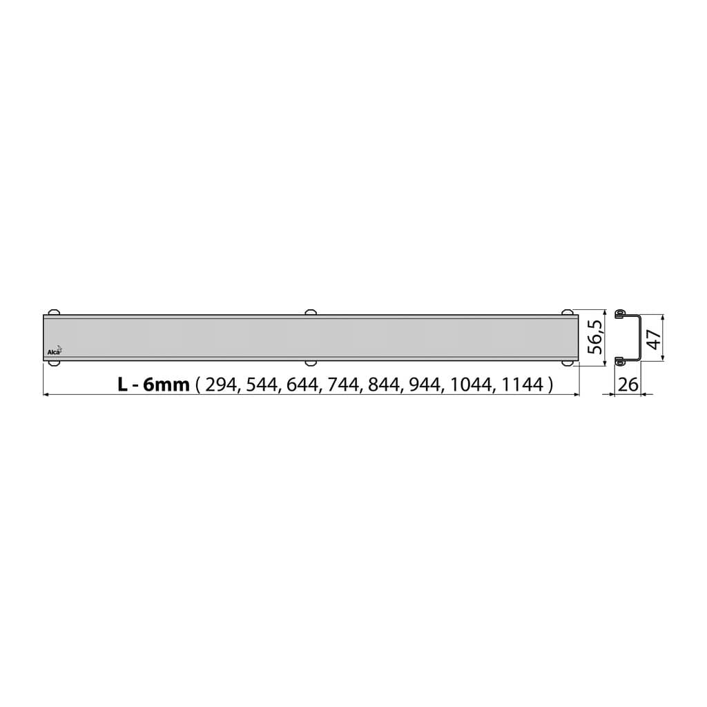 AlcaPlast DESIGN-1150LN - Rošt pre líniový podlahový žľab, nerez-lesk