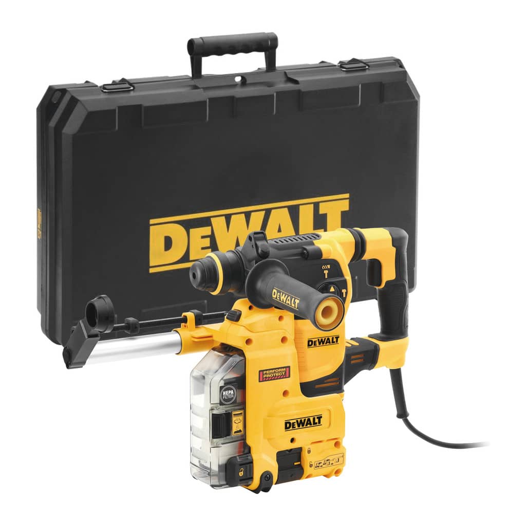 Dewalt D25335K – Kombinované kladivo SDS-Plus 950W, 30mm, 3,5J, v kufri, skľučovadlo, integrované odsávanie prachu