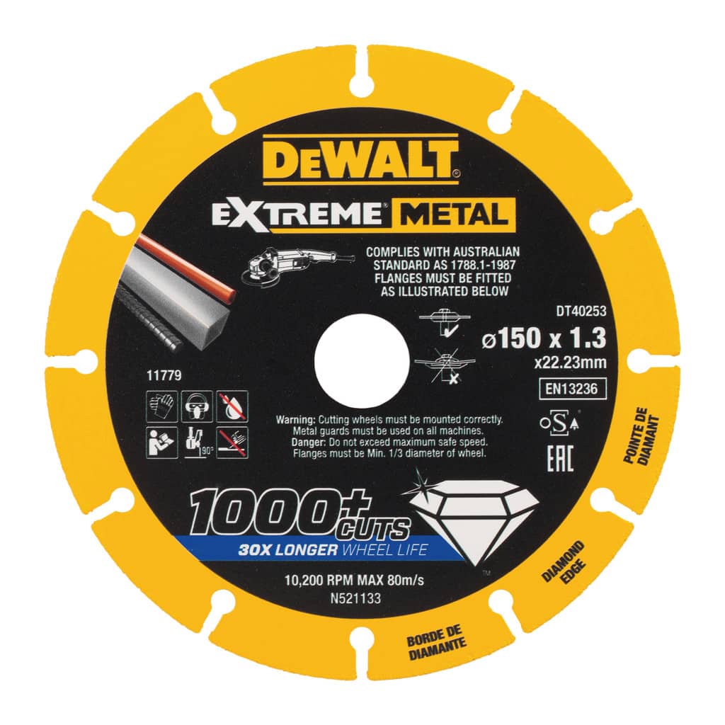 DeWalt DT40253 – Diamantový kotúč EXTREME® na rezanie kovov – 150×1,3×22,23mm