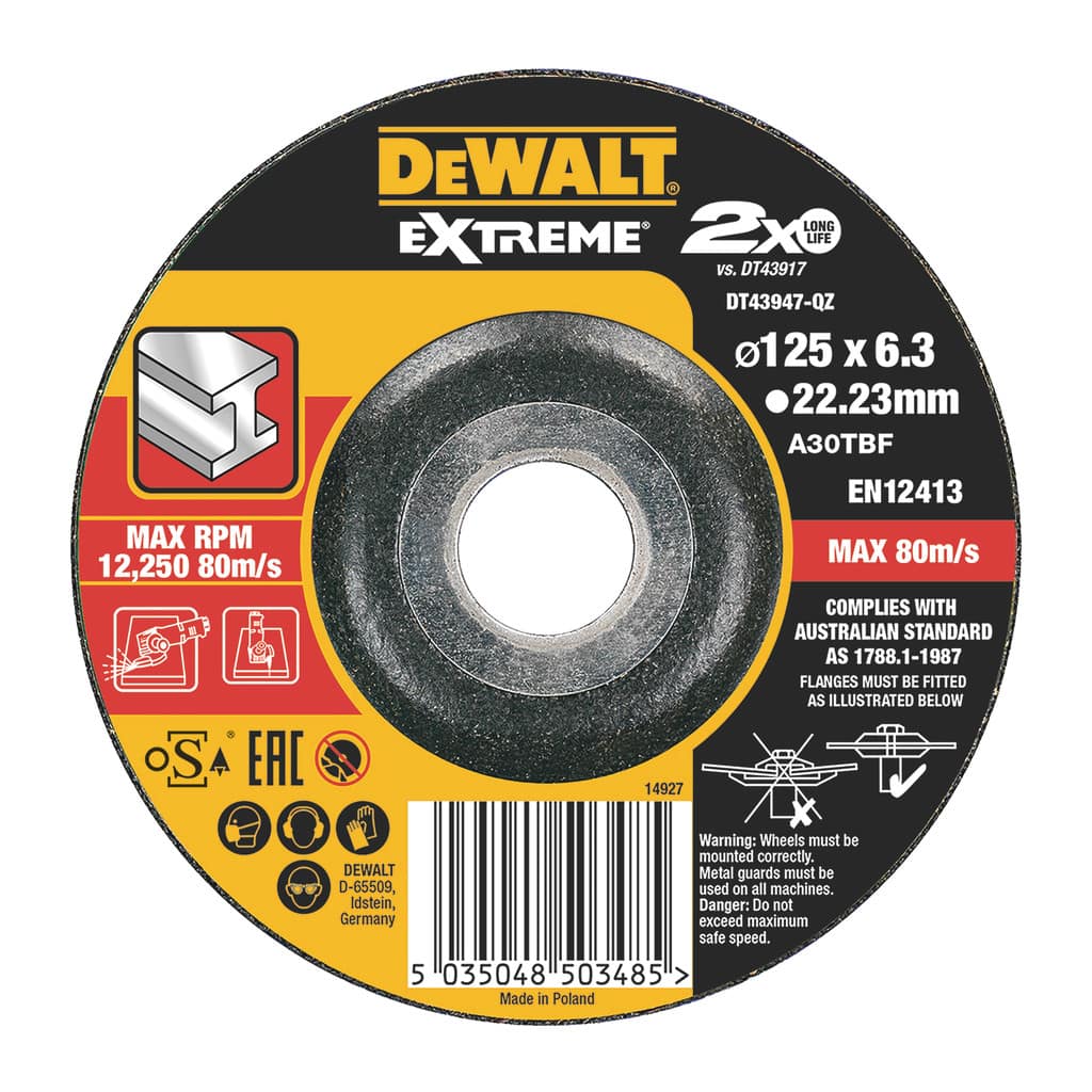 DeWalt DT43938 - Rezný kotúč EXTREME® na antikorovú oceľ, 180x22,2x1,6mm, Typ 1 – plochý