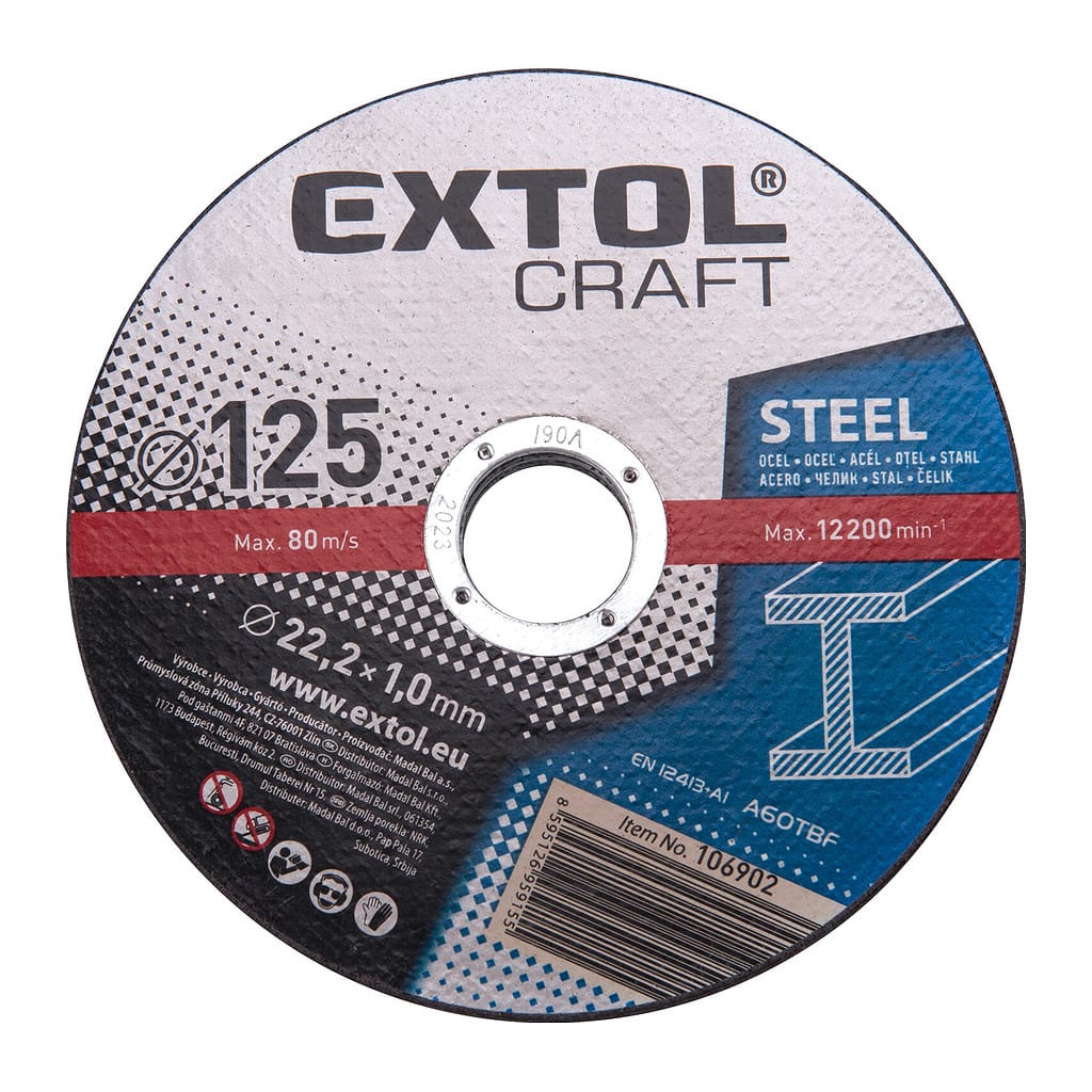 Extol Craft 106902 – Kotúč rezný na kov 5ks, 125×1,0mm
