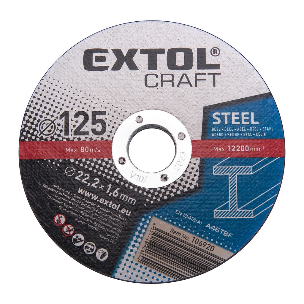 Extol Craft 106920 – Kotúč rezný na kov 5ks, 125×1,6mm