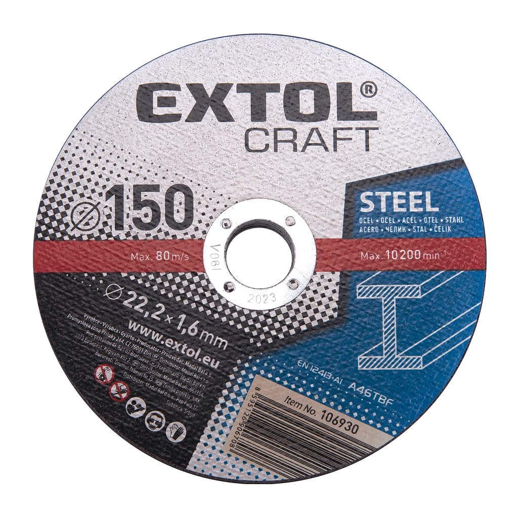 Extol Craft 106930 - Kotúč rezný na kov 5ks, 150x1,6mm