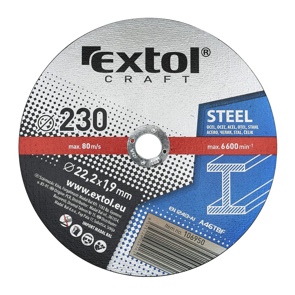 Extol Craft 106950 – Kotúč rezný na kov 5ks, 230×1,9mm