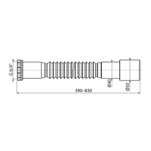 AlcaPlast A780 - Flexi pripojenie 6/4"×40/50 kov