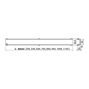 AlcaPlast GL1200-750 - GLASS – Rošt pre líniový podlahový žľab, sklo-biela