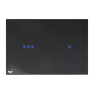 AlcaPlast NIGHT LIGHT-3 - Ovládacie tlačítko bezdotykové pre predstenové inštalačné systémy s podsvietením, sklo-čierna