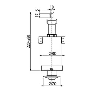 AlcaPlast A03A - Vypúšťací ventil pro vysoko položenú nádržku
