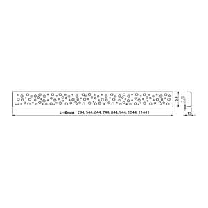 AlcaPlast BUBLE-1050M - Rošt pre líniový podlahový žľab, nerez-mat