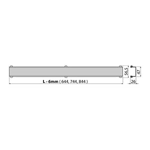 AlcaPlast DESIGN-650LN - Rošt pre líniový podlahový žľab, nerez-lesk