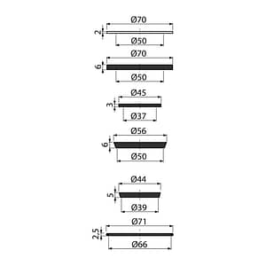 AlcaPlast P067-ND - Sada náhradných tesnení pre drezové sifóny