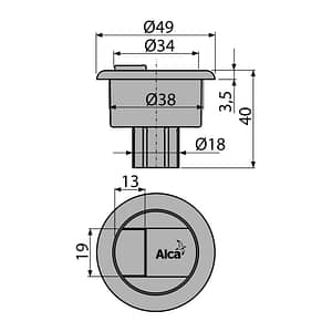 AlcaPlast V0296-ND - Tlačítko kompletné chróm (A08A)