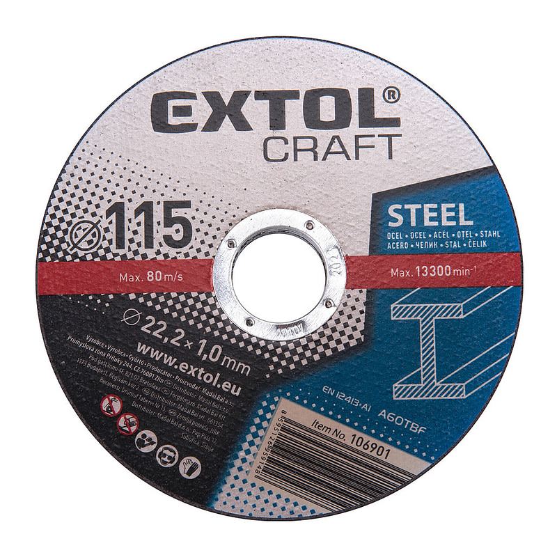 Extol Craft 106901 - Kotúč rezný na kov 5ks, 115x1,0mm
