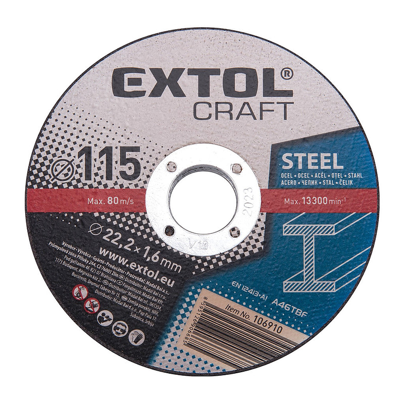 Extol Craft 106910 - Kotúč rezný na kov 5ks, 115x1,6mm