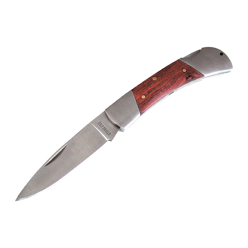 Extol Craft 91363 - Nôž zatvárací s poistkou, 193mm, antikoro, drevená rukoväť
