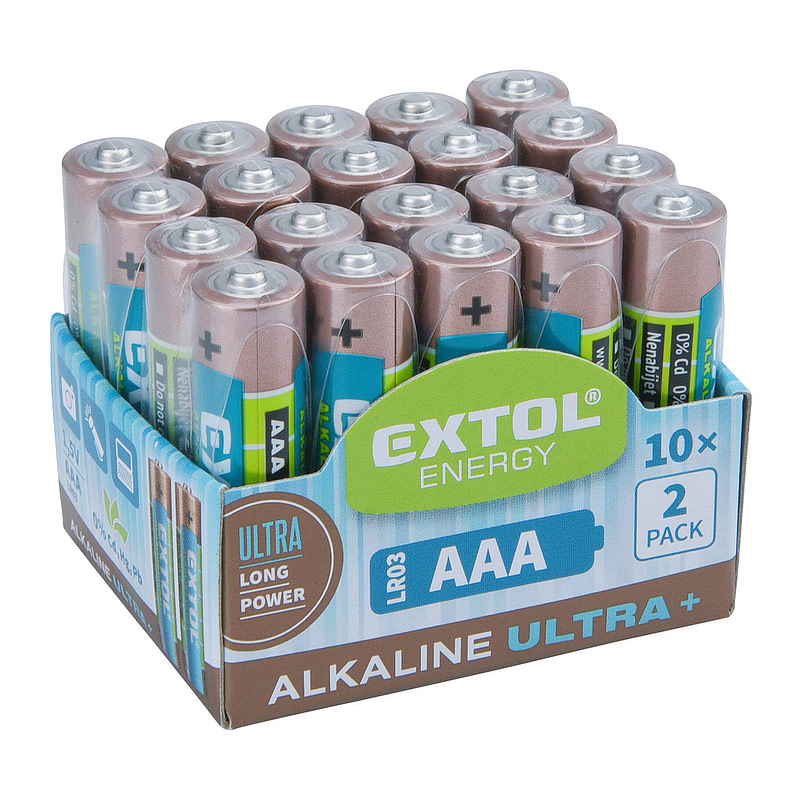 Extol Energy 42012 - Batéria alkalická 20ks, 1,5V, typ AAA