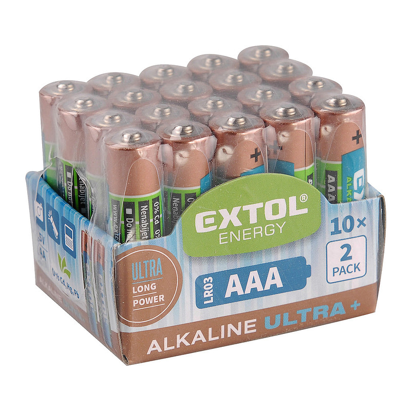 Extol Energy 42013 - Batéria alkalická 20ks, 1,5V, typ AA