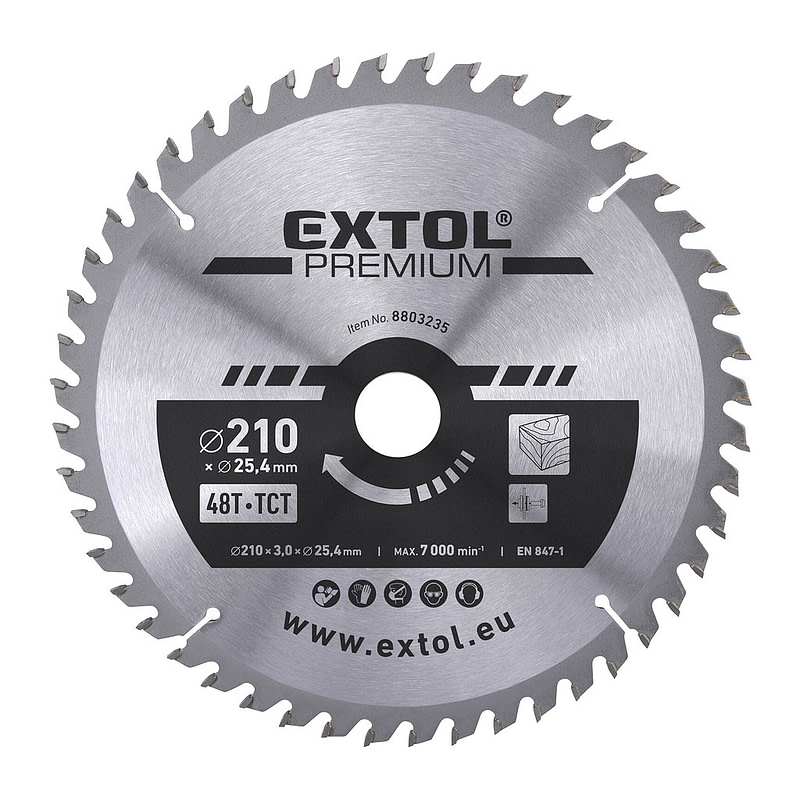 Extol Premium 8803235 - Kotúč pílový s SK plátkami, Ø210x3,2x25,4mm, 48z