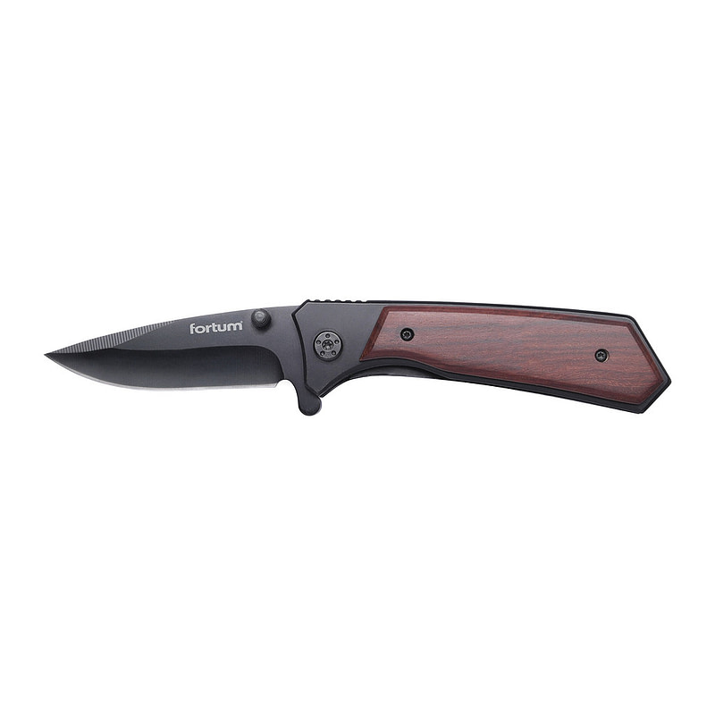 Fortum 4780301 - Nož zatvárací s poistkou 205mm, klip na opasok, rukoväť z Pakka dreva